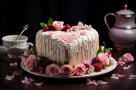 心形的蛋糕背景图片
