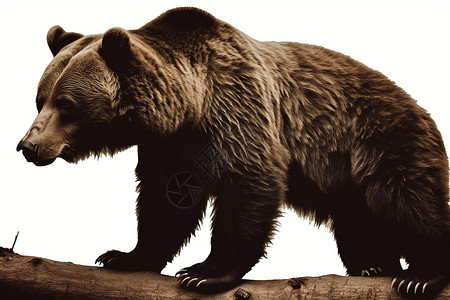 一只灰熊灰熊狩猎鲑鱼高清图片