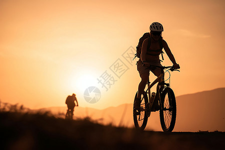 阳光下快乐的骑行背景图片