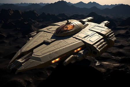 未来星际飞船背景图片