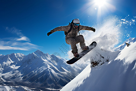 滑雪者惊险表演动作背景图片