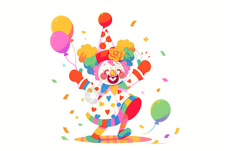 愚人节快乐表情快乐的小丑在白色背景下插画