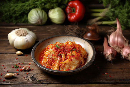 美味下饭的韩式泡菜背景图片