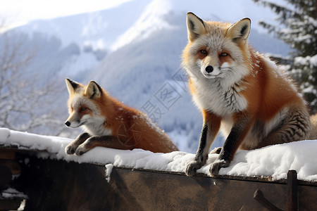 机警的狐狸动物背景图片