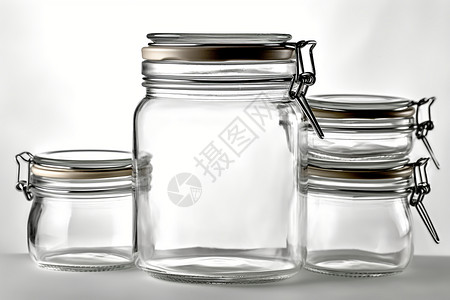 一组玻璃罐背景图片