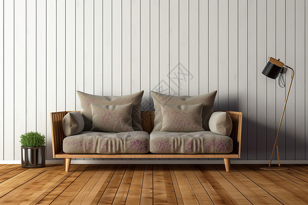 现代简约的客厅沙发布置背景图片