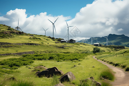 生态工程风车发电能源背景