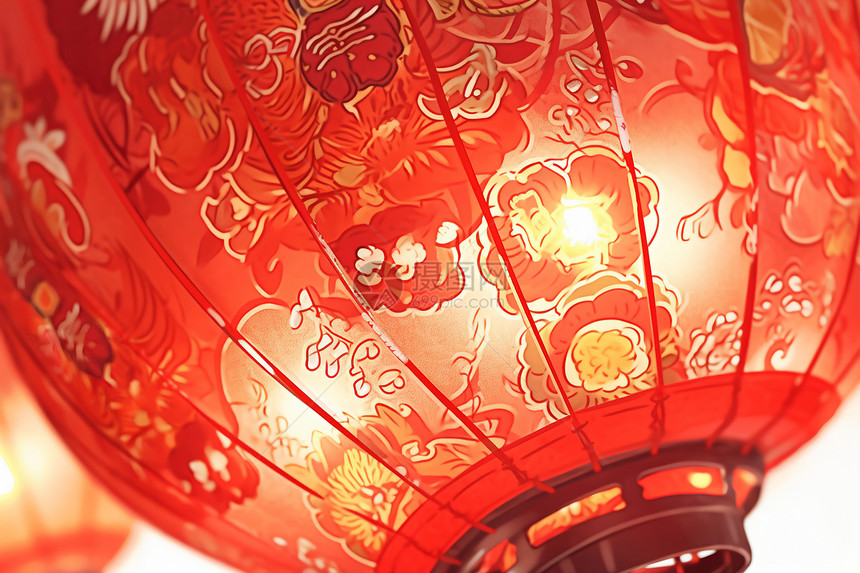 传统红灯笼的细节图片