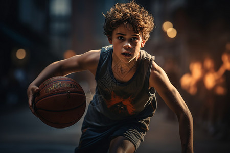 篮球训练场上年轻人背景图片