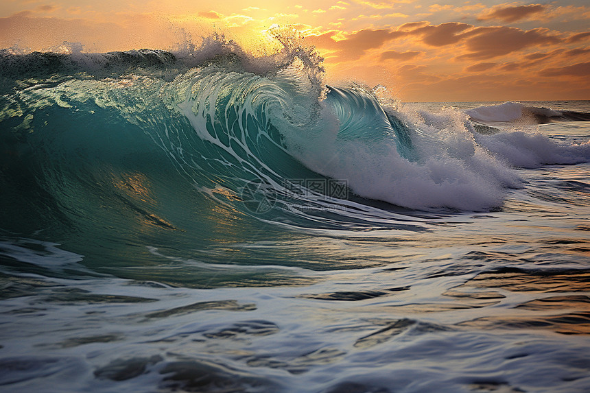 海洋中汹涌的海浪图片