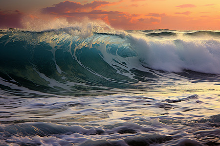 海洋中的浪花背景图片