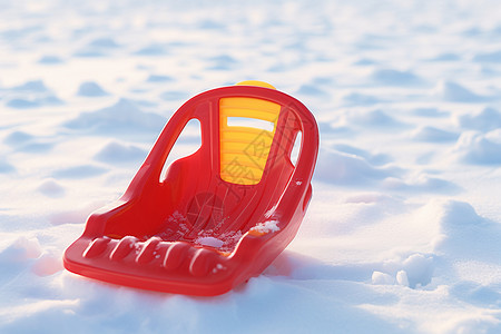 红色的塑料滑雪撬高清图片