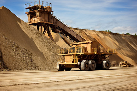 工业砂石挖掘工程背景图片