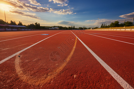 学校的操场跑道建筑背景图片