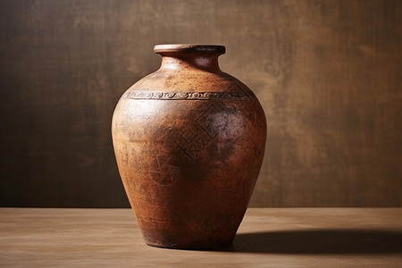 古铜色背景传统的陶制酒坛背景