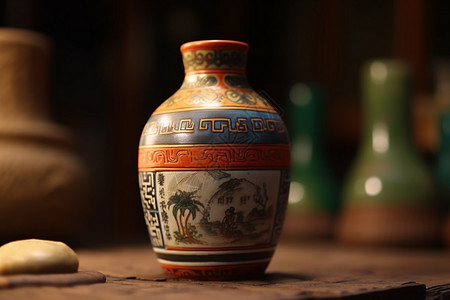 陶瓷复古酒坛背景图片