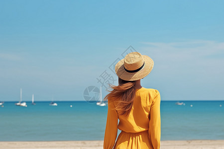 夏日沙滩的欢乐时光背景图片