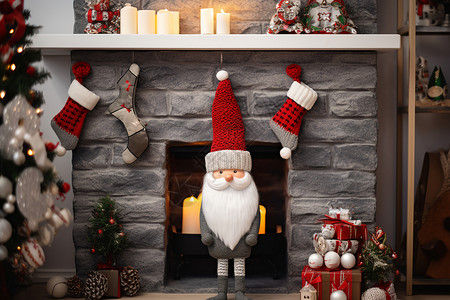 传统的圣诞节室内装饰背景图片