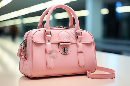 摩登时尚的粉色手提包背景图片