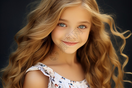 阳光开朗的金发小女孩背景图片