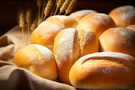 麦香烘烤的小麦面包高清图片