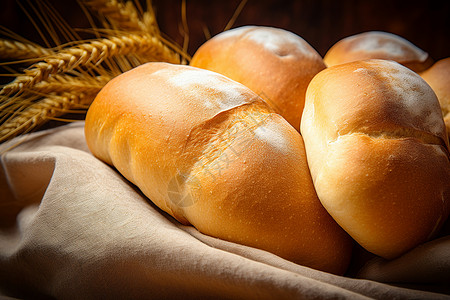 麦香飘溢的小麦面包背景图片