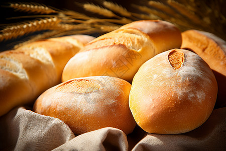 香喷喷的小麦面包背景图片