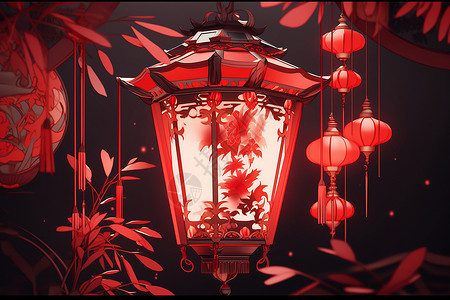 红色灯笼的现代演绎背景图片