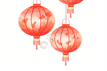 传统红色中国灯笼背景图片