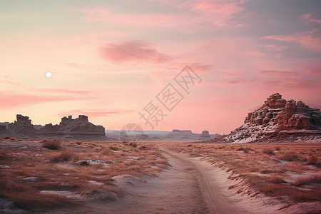沙漠的小路背景图片