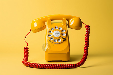 复古的黄色老式电话背景图片