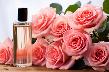 浪漫的玫瑰香香水背景图片