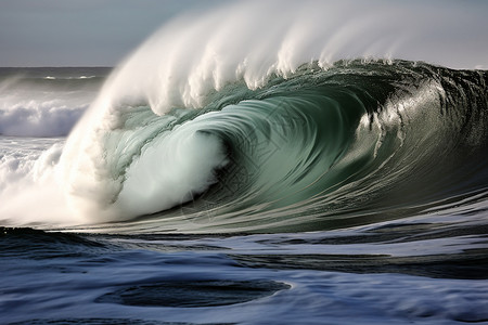 巨浪冲击海岸背景图片