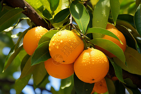 橙子熟了橙树上挂满了橙子背景