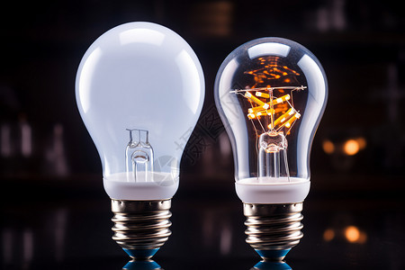 爱迪生两个发光的灯泡设计图片