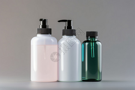 洗发水产品颜色不一样的瓶子背景