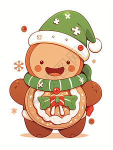 温馨圣诞世界中可爱的姜饼人背景图片
