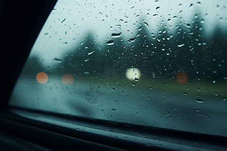 雨夜微光的窗户景观高清图片