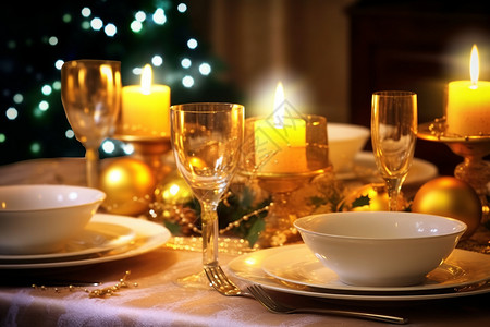 圣诞节的晚餐背景图片