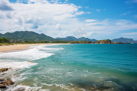 夏日梦幻海滩的美丽景观背景图片