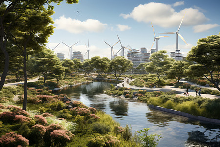 公园河流绿色能源公园设计图片