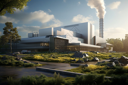 现代环保焚化厂背景图片