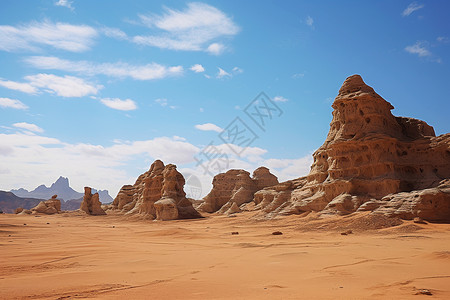 沙漠中的巨石背景图片
