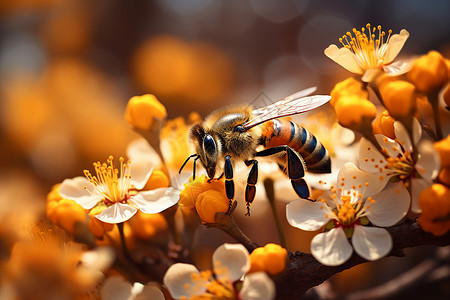 采蜜的小蜜蜂高清图片