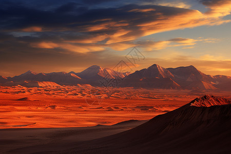 高山落日背景图片