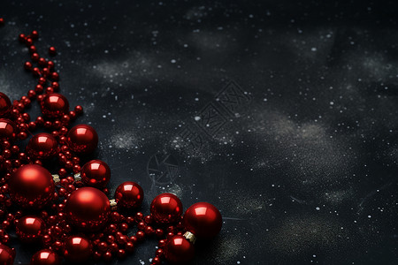圣诞树上的红色圆球背景图片