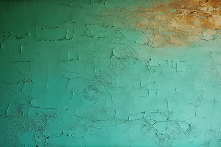 破旧的绿墙绿油漆坎瓦高清图片