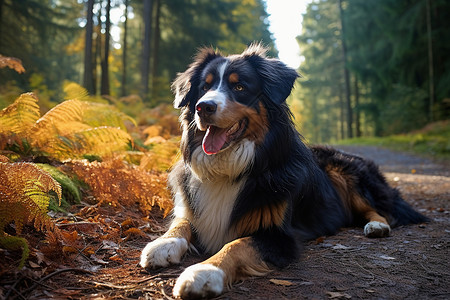 猎犬趴在地上背景图片