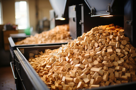 转化有机废物木材的生产线高清图片