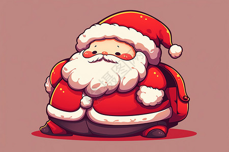 可爱胖乎乎的卡通圣诞老人背景图片